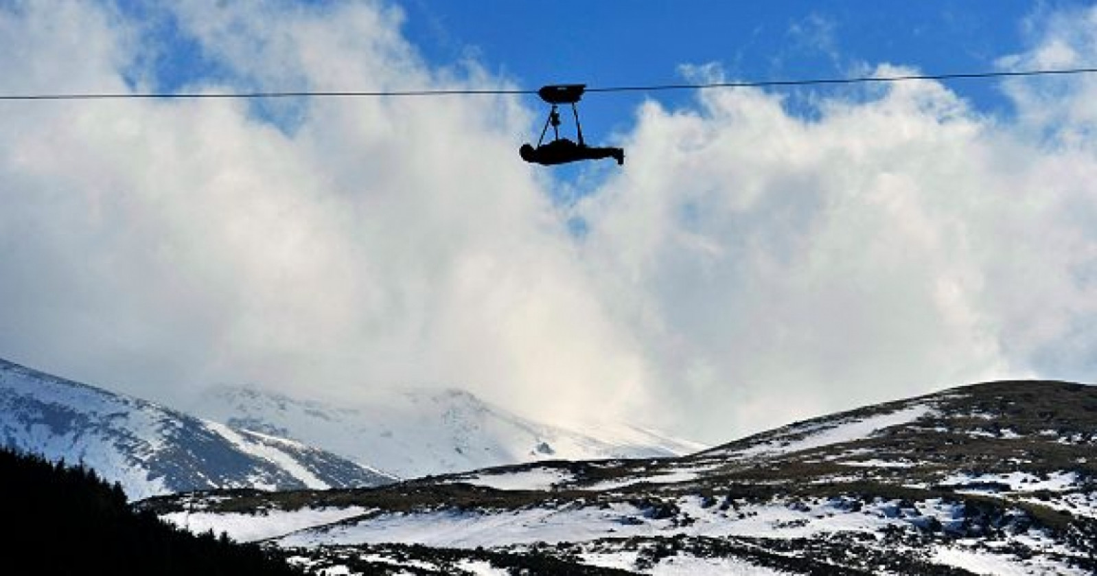 Quality manager taking Snowdonia Zipwire Challenge