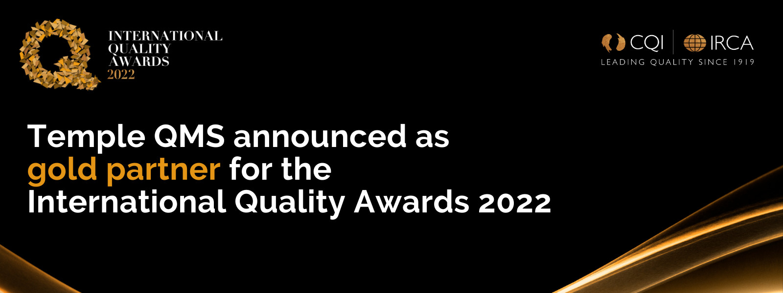Temple QMS announced as gold partner for the International Quality Awards 2022