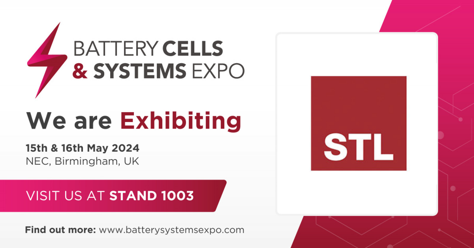 STL to exhibit at UK’s largest battery technology...