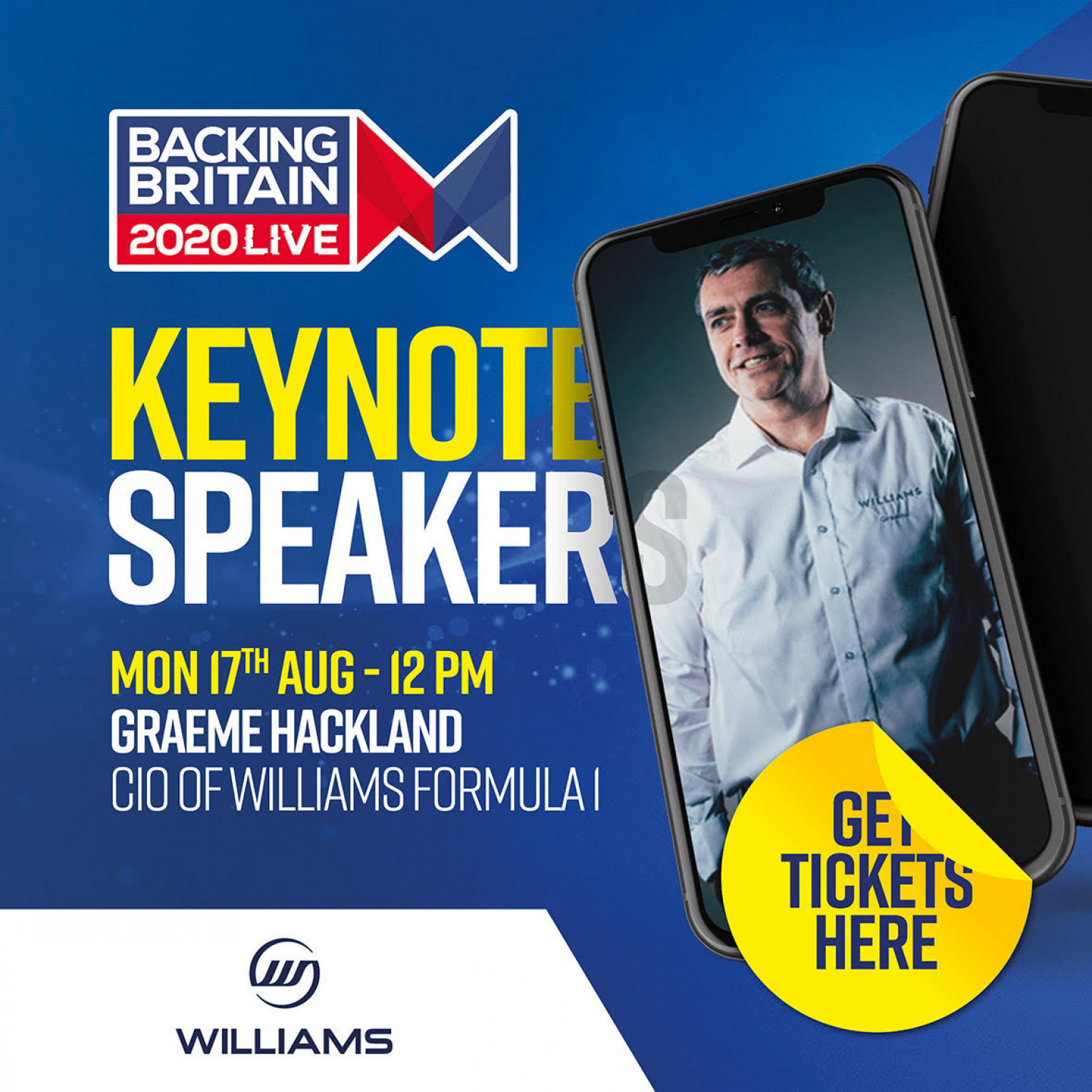 Keynote speaker - Graeme Hackland CIO of Williams F1