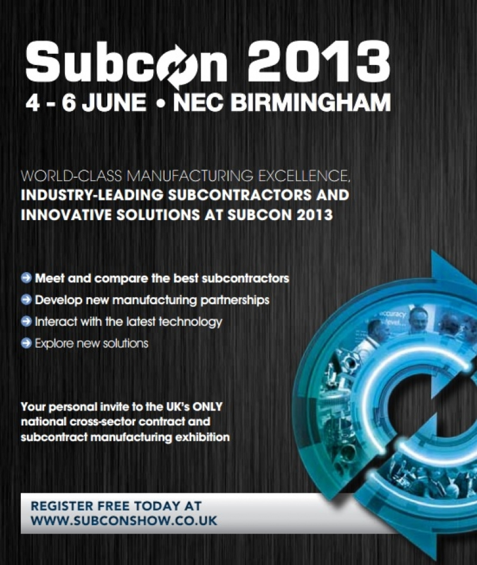 Download your personal invitation to Subcon 2013 and see what's on offer