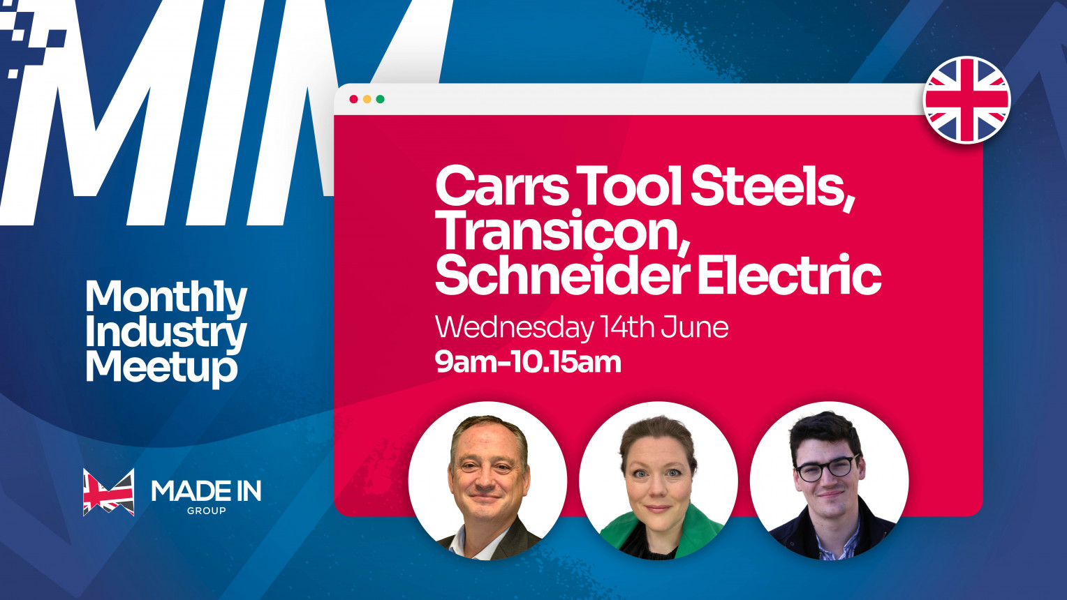 Monthly Industry Meetup with Carrs Tool Steels, Transicon and Schneider Electric