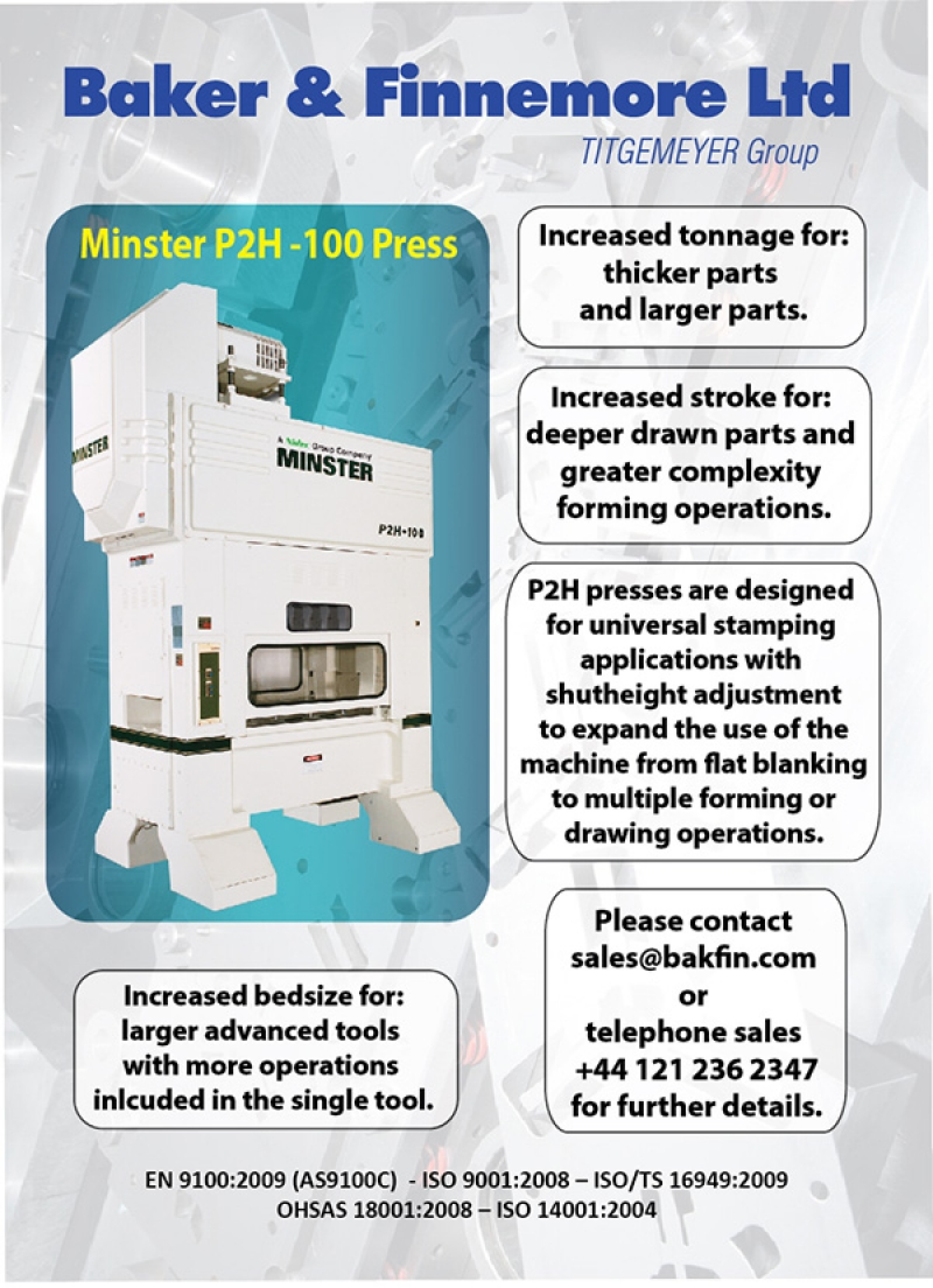 MINSTER 200 P2H- 100 PRESS