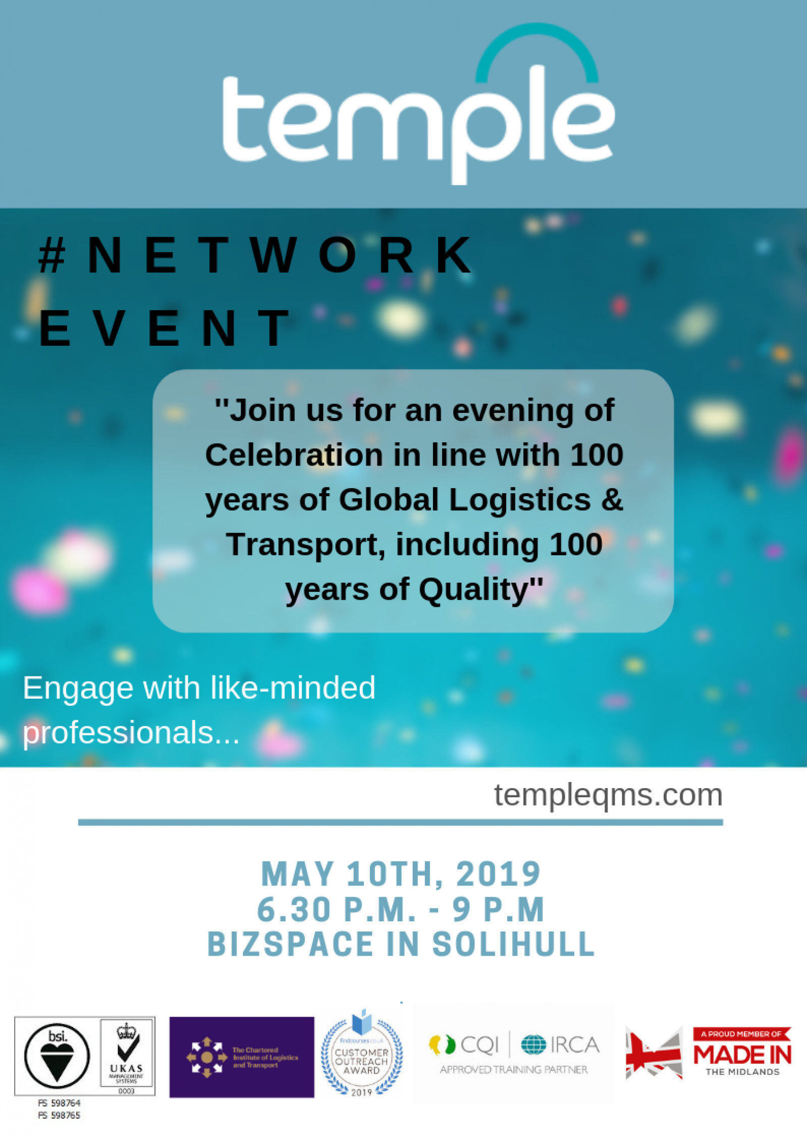 Invitation to Temple QMS Network Event May 2019