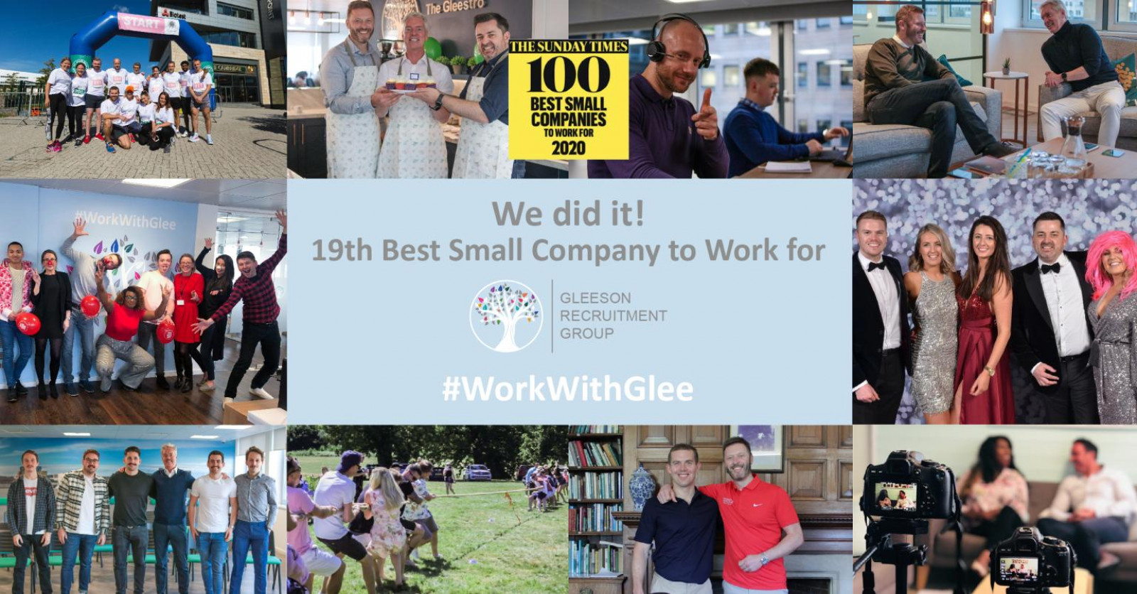 Gleeson wins award for the 19th Best Small Company to work for on The Sunday Times Top 100 list!