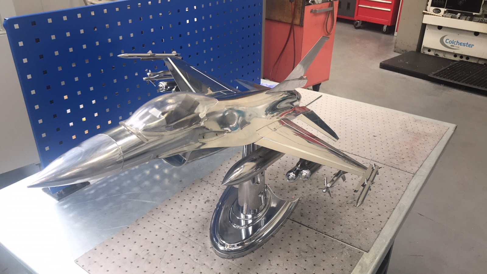 F16 Fighter Jet machined from solid P20 billet