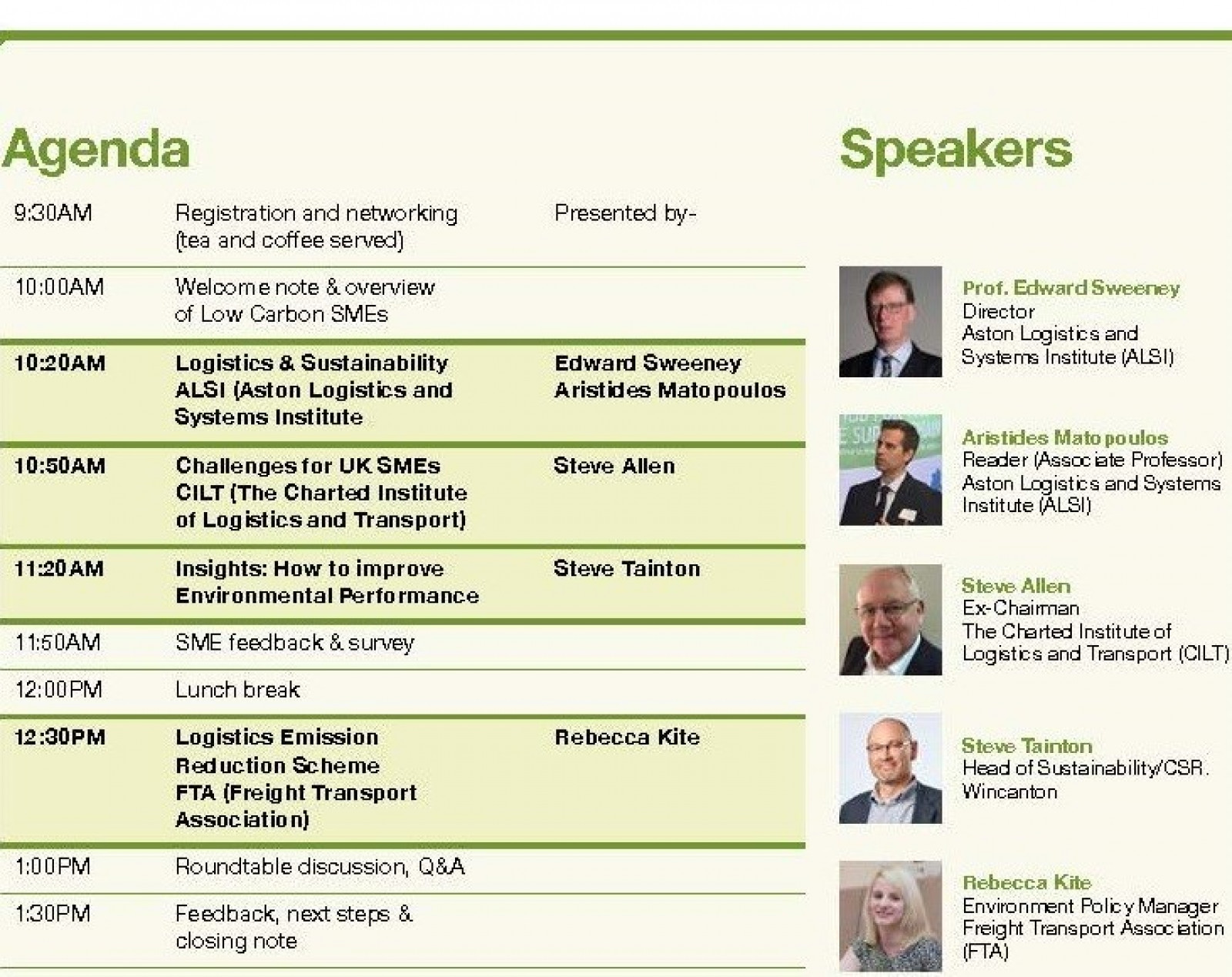 Workshop| Low Carbon Logistics for Sustainability