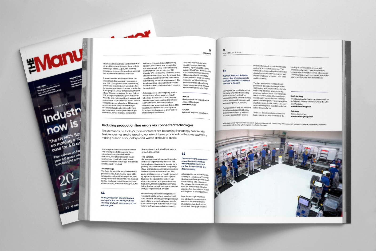 Sorion featured in The Manufacturer