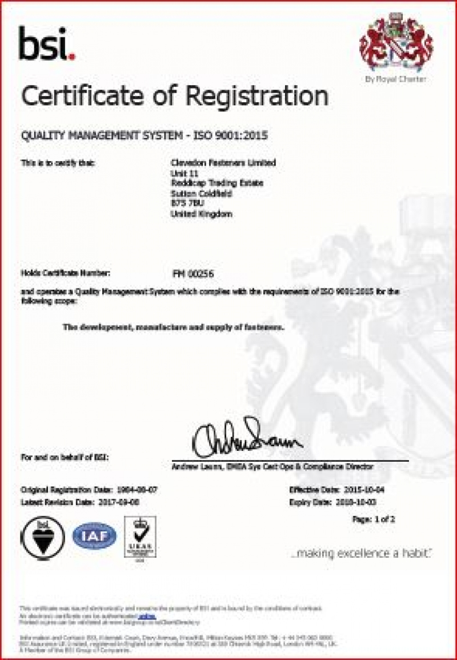 Transition Complete ISO9001:2015