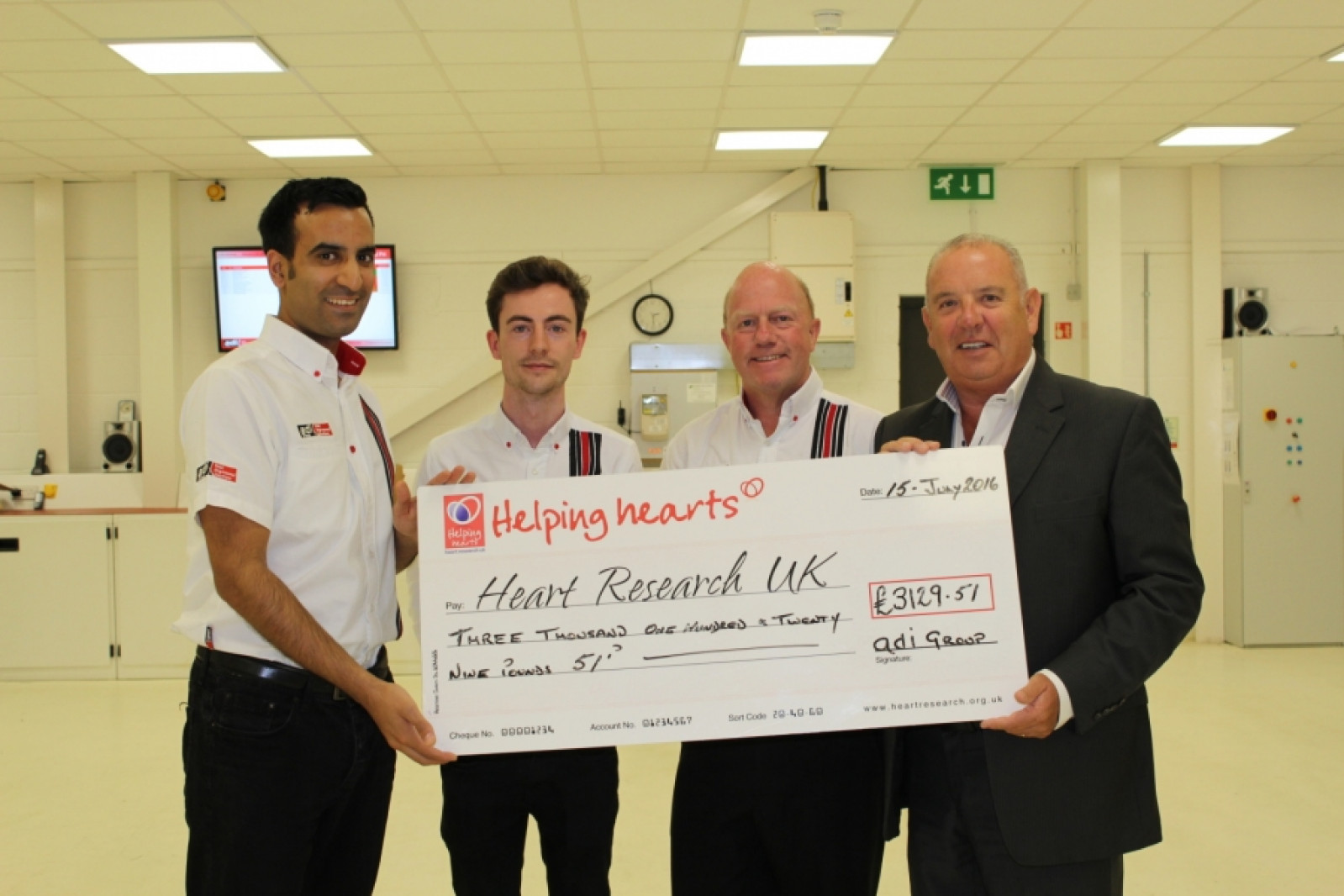 adi Group Scores A Goal For Heart Research UK