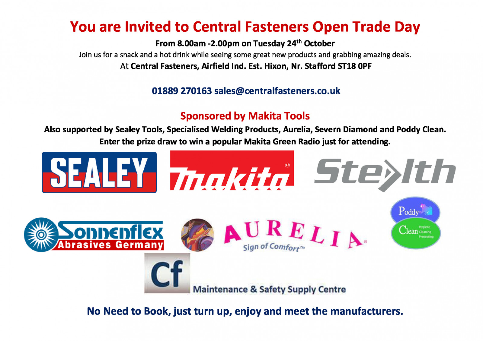 Invitation to Join Alex at Central Fasteners Open...
