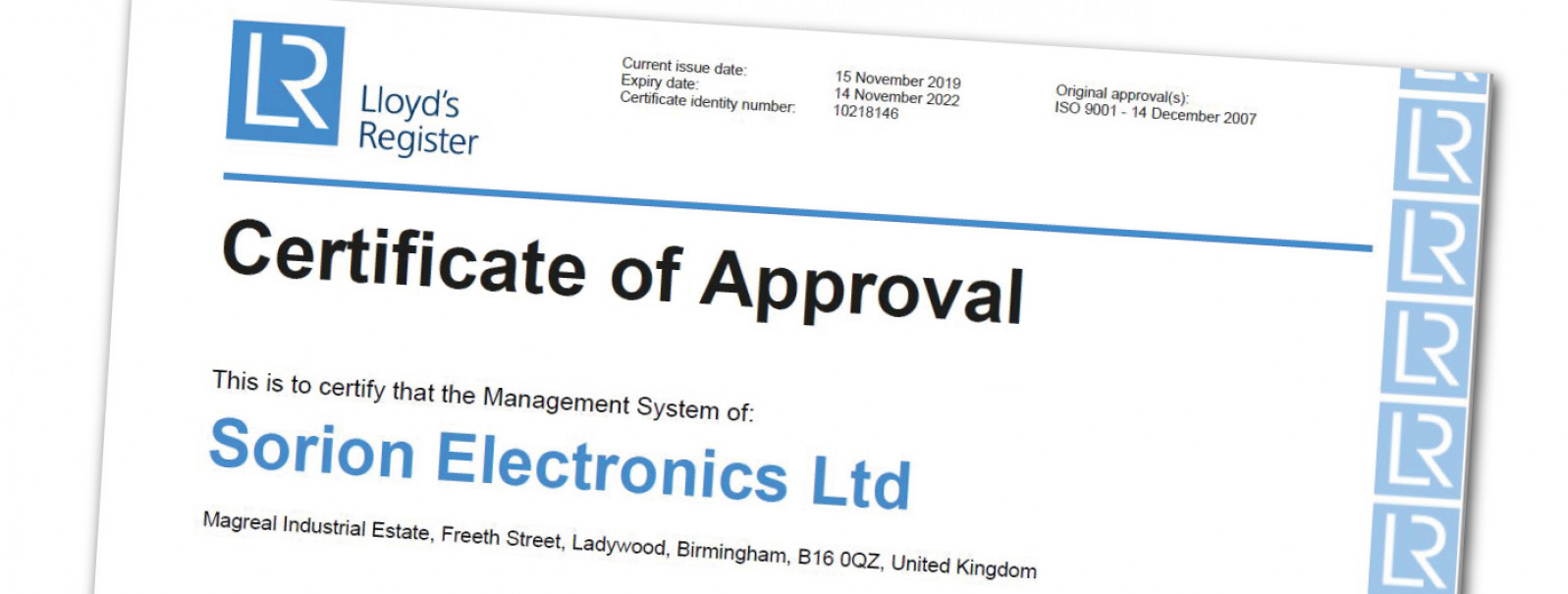 SORION RENEWS ISO 9001:2015 CERTIFICATION