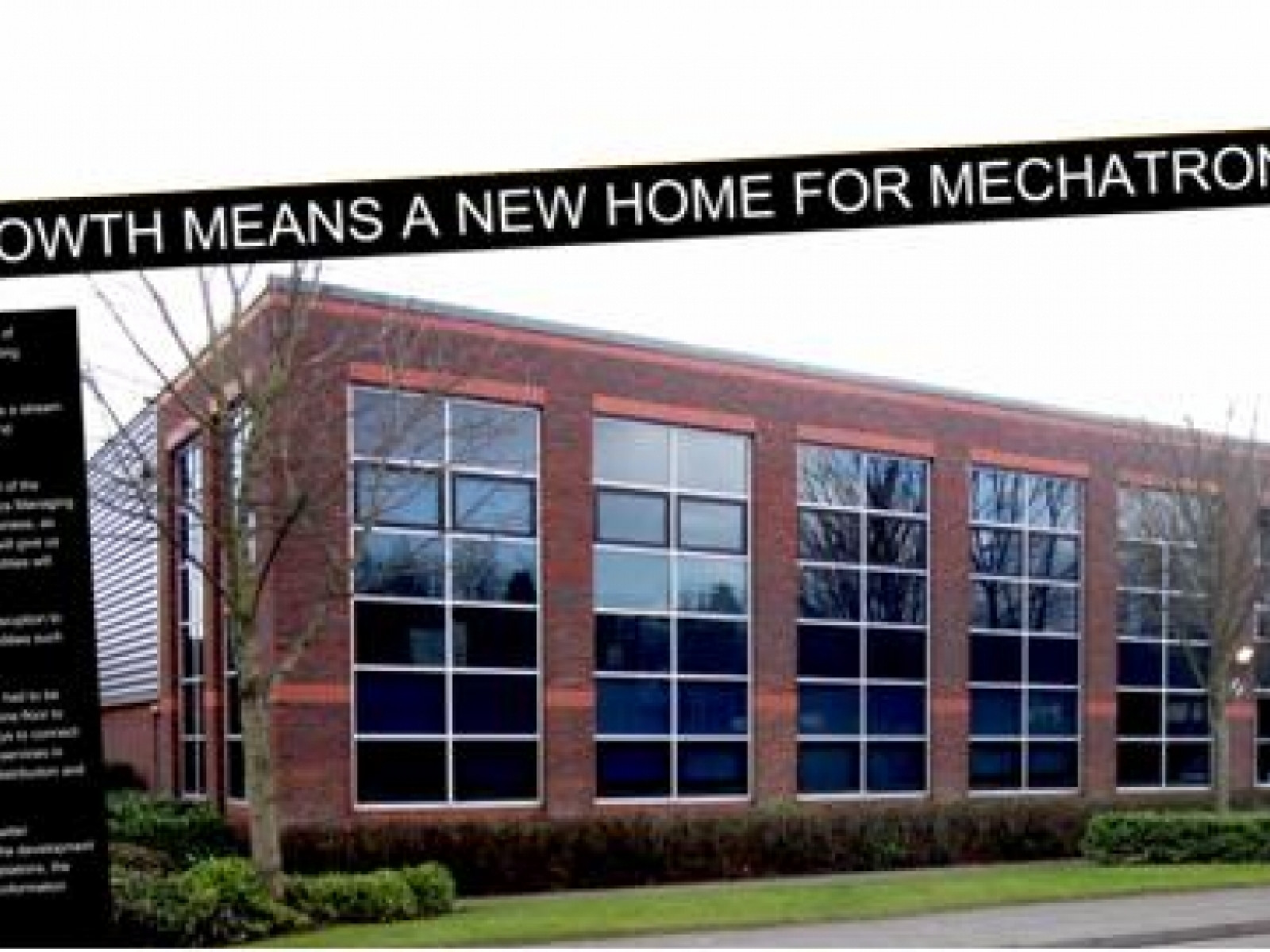 IMPRESSIVE GROWTH MEANS A NEW HOME FOR MECHATRONIC