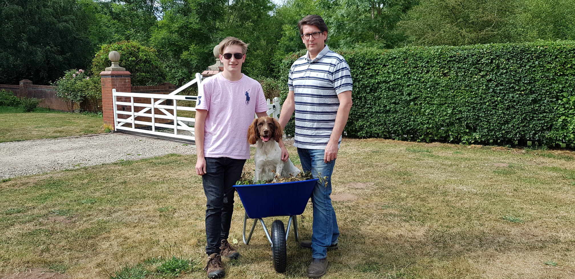 (Left to right) Mark and Toby Weymouth, winners of the Bullbarrow wheelbarrow